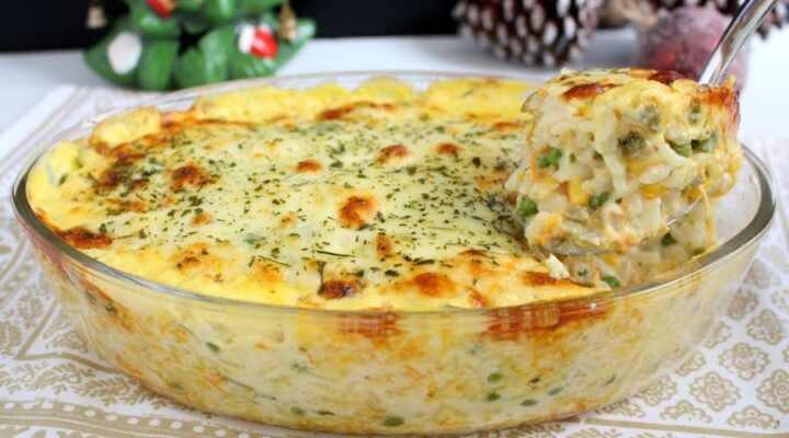 Arroz de forno cremoso pronto em 30 minutos