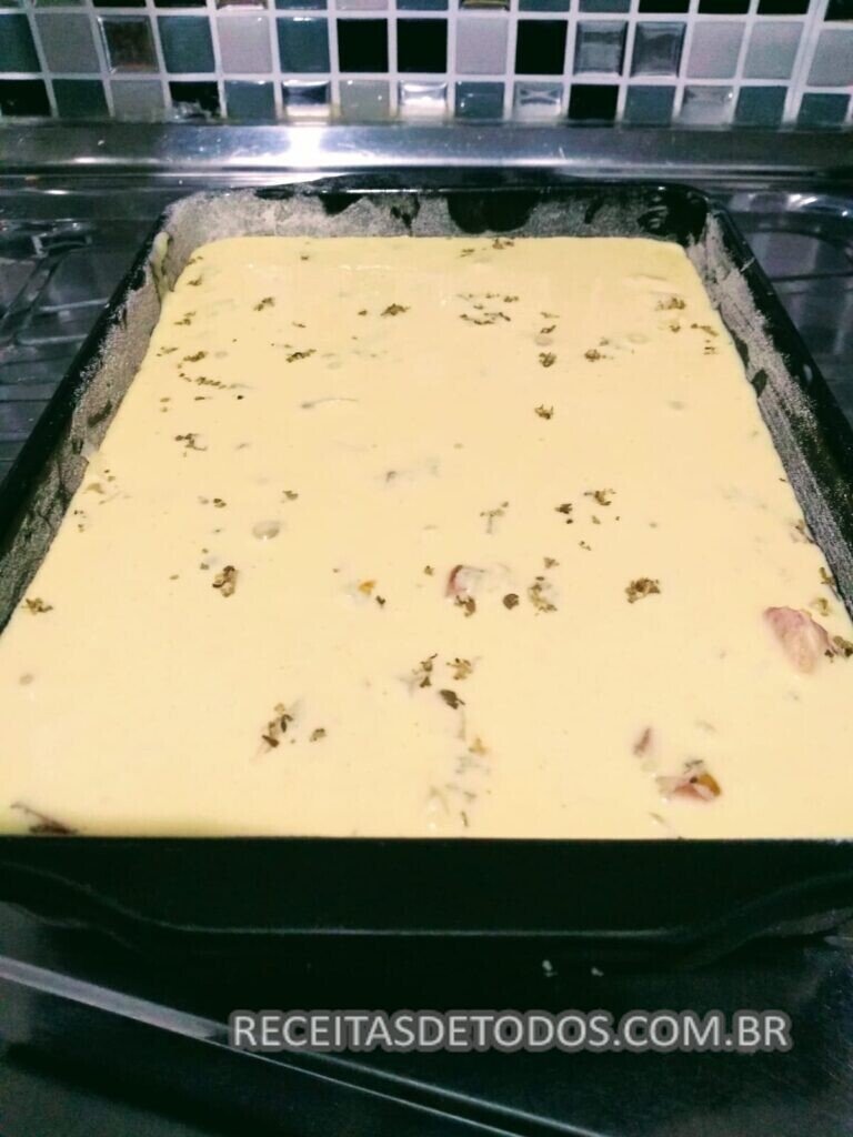 Torta de de liquidificador queijo e presunto