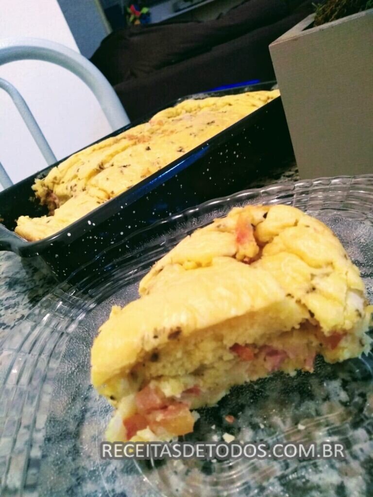 Torta de de liquidificador queijo e presunto