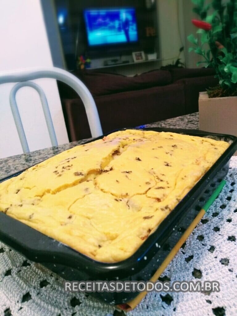 Torta de de liquidificador queijo e presunto