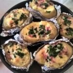 Batata recheada com presunto e mussarela 2 batata recheada 2