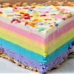 Cheesecake arco iris fofo