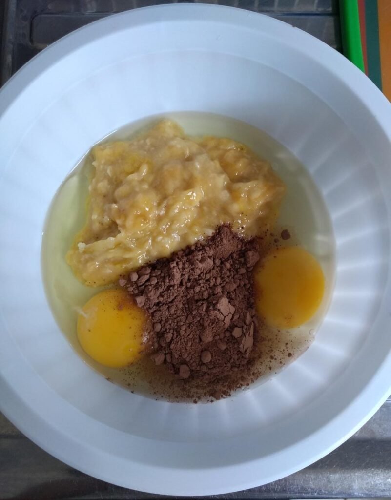 Bolinho de Banana com Chocolate